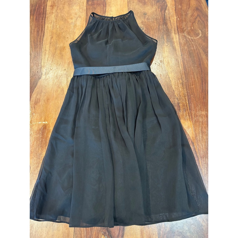 Adrianna Papell black chiffon halter fit & flare cocktail dress women size 2 - Picture 7 of 11